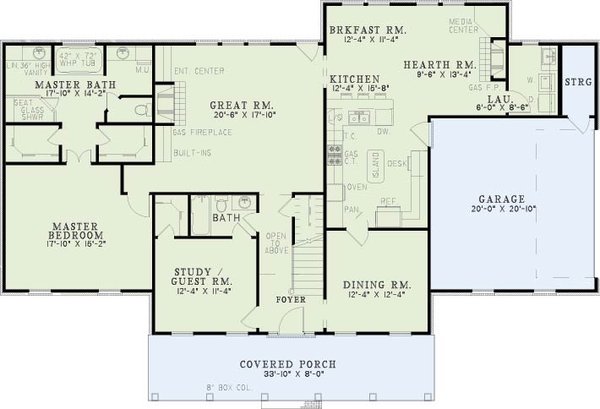 Dream House Plan - Country Floor Plan - Main Floor Plan #17-2633