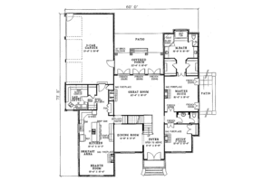 Floor Plan - Main Floor for Traditional House Plan #17-252 - 3 bed, 2.5 bath