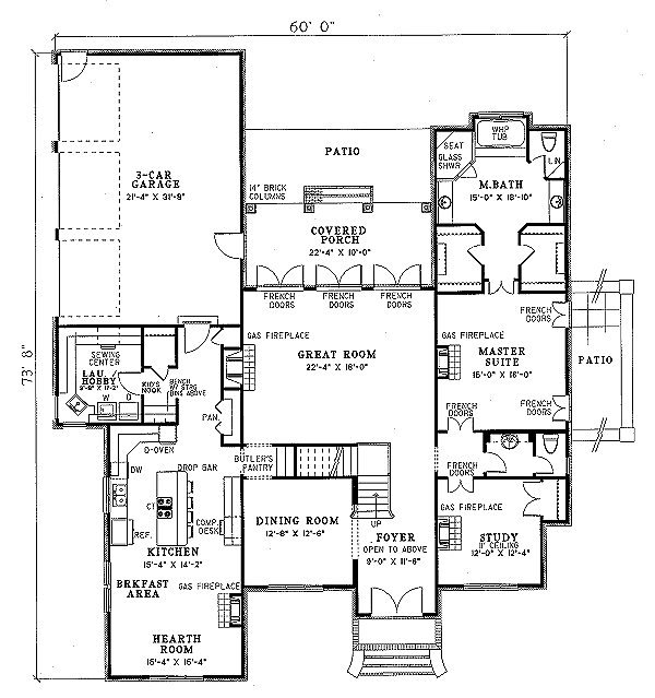 Traditional Floor Plan - Main Floor Plan #17-252