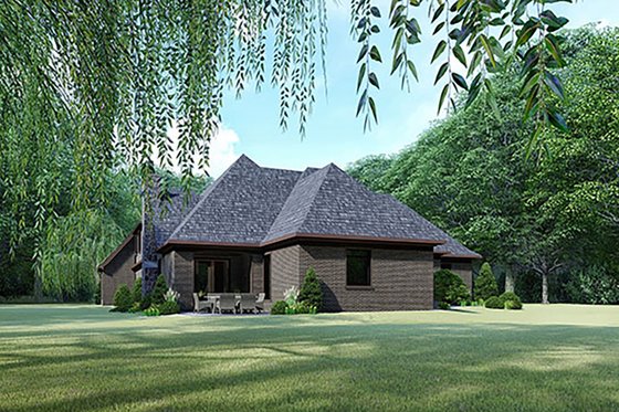 Exterior - Rear Elevation for Contemporary House Plan #17-3422 - 3 bed, 3.5 bath