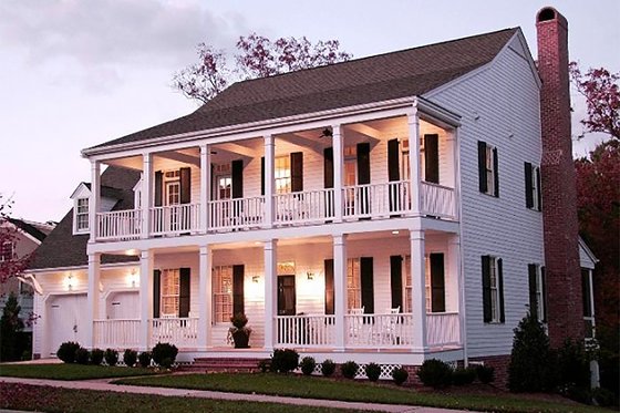 Exterior - Front Elevation 3 for Southern House Plan #137-146 - 4 bed, 3 bath