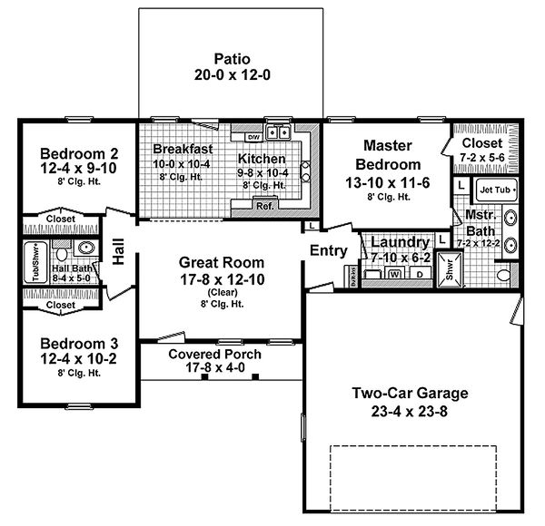 Dream House Plan - Ranch Floor Plan - Main Floor Plan #21-342