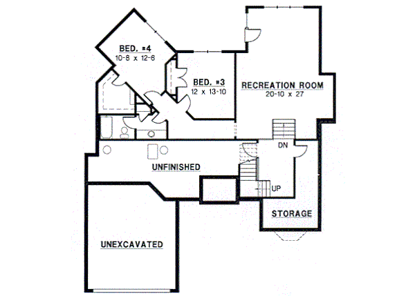 Traditional Floor Plan - Lower Floor Plan #67-356