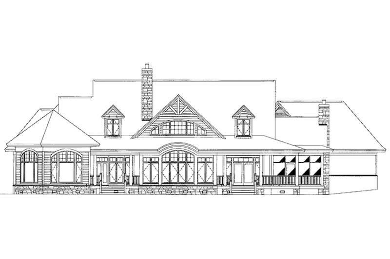 Home Plan - Exterior - Rear Elevation 2 for Ranch House Plan #929-655 - 3 bed, 2.5 bath