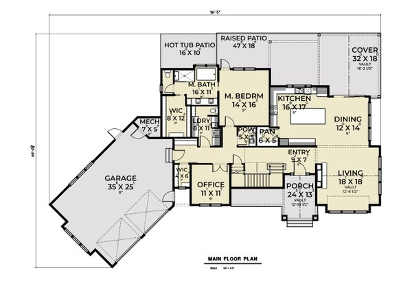 Craftsman Floor Plan - Main Floor Plan #1070-187