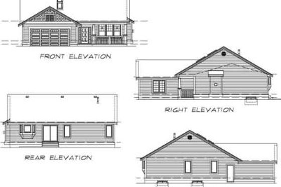 Exterior - Rear Elevation for Craftsman House Plan #47-371 - 3 bed, 2 bath