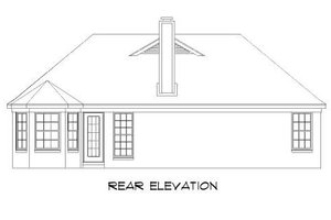 Exterior - Rear Elevation for Traditional House Plan #424-242 - 3 bed, 2 bath