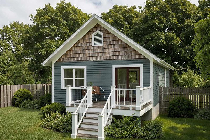 House Blueprint - Exterior - Rear Elevation for Bungalow House Plan #79-101 - 2 bed, 1 bath