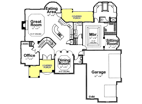 Dream House Plan - European Floor Plan - Main Floor Plan #20-1279
