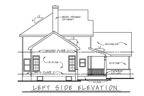 Exterior - Other Elevation for European House Plan #20-244 - 3 bed, 2.5 bath