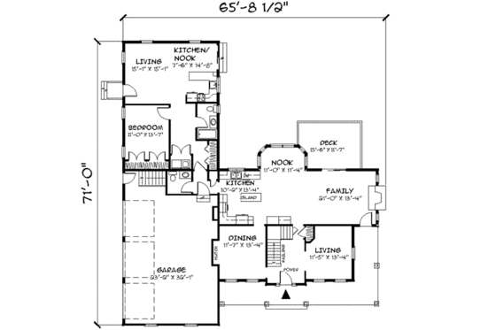 Floor Plan - Main Floor for Country House Plan #75-189 - 4 bed, 3.5 bath