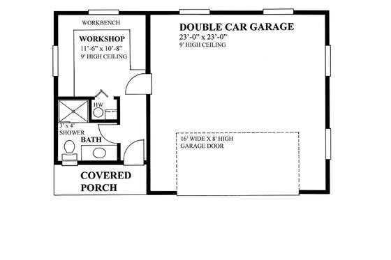 Floor Plan - Main Floor for Cabin House Plan #118-137, 1 bath