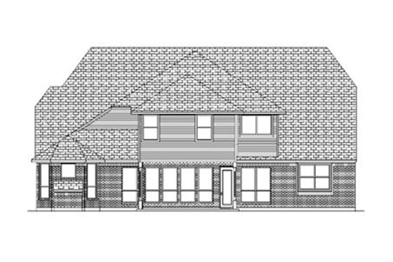 Exterior - Rear Elevation for European House Plan #84-431 - 5 bed, 4 bath