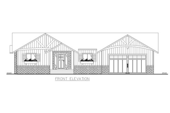 Exterior - Front Elevation 3 for Traditional House Plan #117-388 - 3 bed, 2 bath
