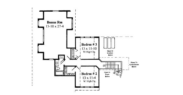 Traditional Floor Plan - Upper Floor Plan #75-158