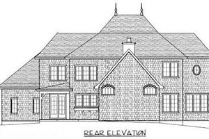 Exterior - Rear Elevation for European House Plan #413-116 - 4 bed, 3 bath