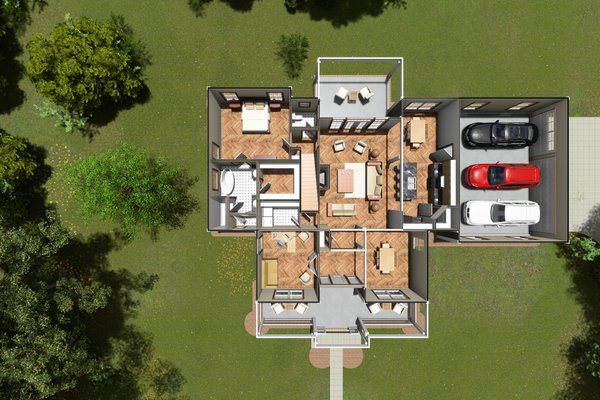 House Blueprint - Cottage Floor Plan - Main Floor Plan #513-2192