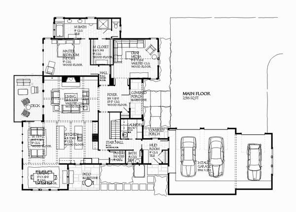 Country Floor Plan - Main Floor Plan #901-105