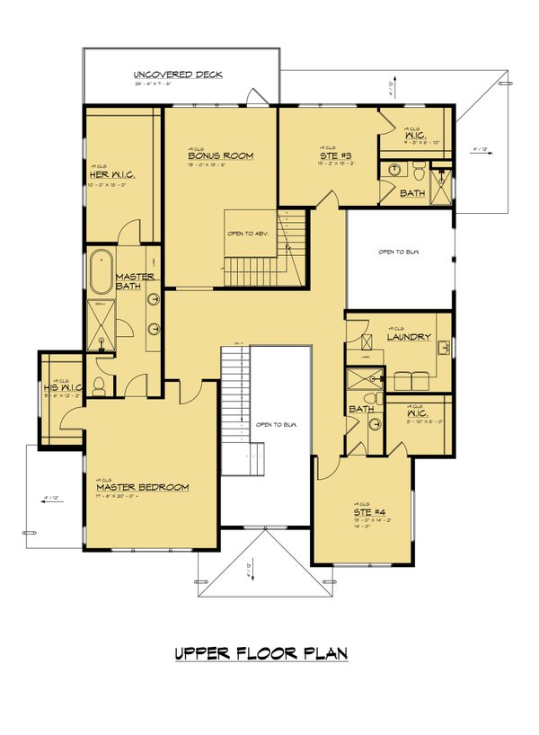 Contemporary Floor Plan - Upper Floor Plan #1066-272