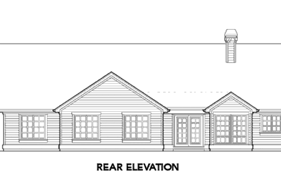 Exterior - Rear Elevation for Ranch House Plan #48-271 - 4 bed, 2.5 bath