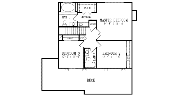Adobe / Southwestern Floor Plan - Upper Floor Plan #1-446