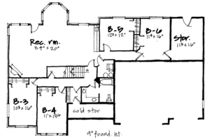 Floor Plan - Lower Floor for Traditional House Plan #308-106 - 6 bed, 3 bath