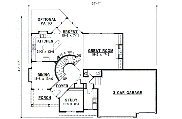 European Floor Plan - Main Floor Plan #67-567
