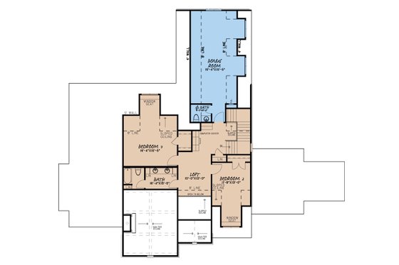 Floor Plan - Upper Floor for European House Plan #923-186 - 4 bed, 3.5 bath