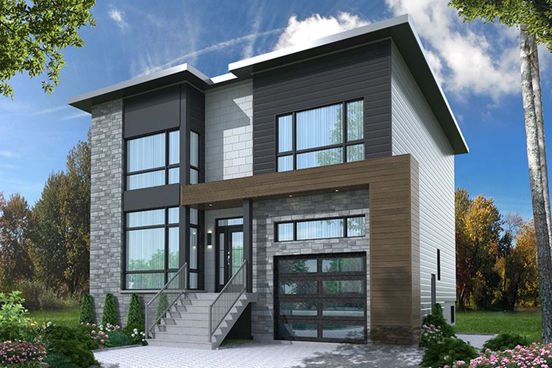 Home Plan - Contemporary Exterior - Front Elevation Plan #23-2647