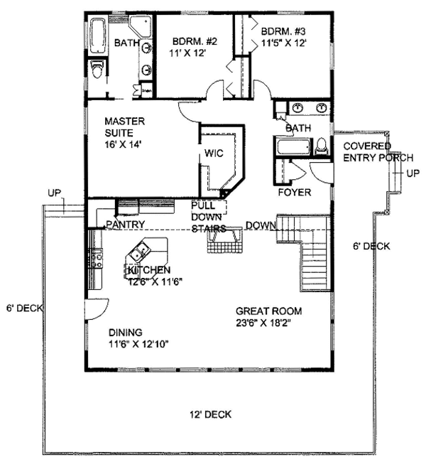 Bungalow Floor Plan - Main Floor Plan #117-672