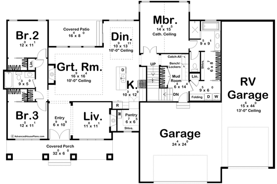 Floor Plan - Main Floor for Modern House Plan #455-526 - 3 bed, 2 bath