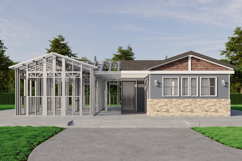 House Blueprint - Exterior - Front Elevation 3 for Craftsman House Plan #1106-35 - 3 bed, 2 bath