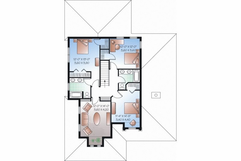 Mediterranean Style House Plan - 4 Beds 3.5 Baths 2550 Sq/Ft Plan #23