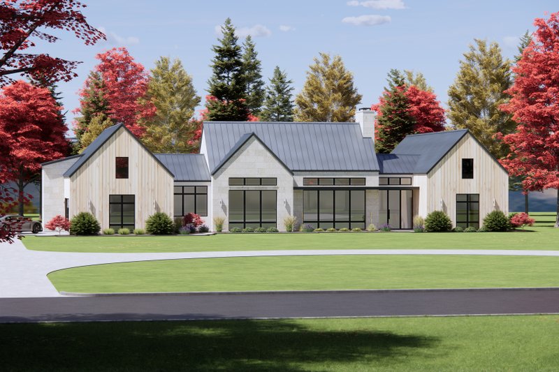 Home Plan - Exterior - Front Elevation 4 for Modern House Plan #1096-25 - 4 bed, 4.5 bath