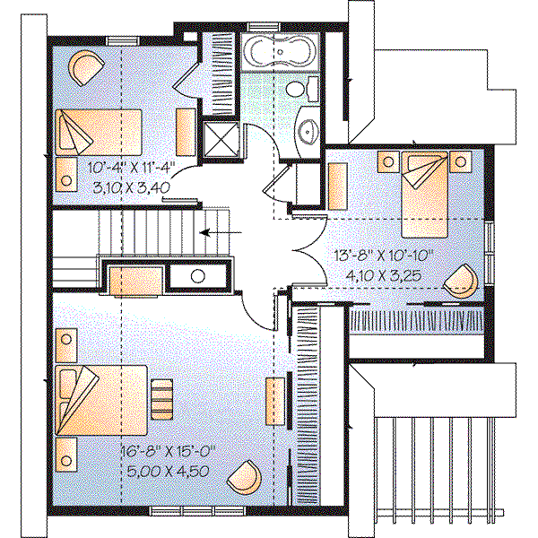 House Plan Design - European Floor Plan - Upper Floor Plan #23-628