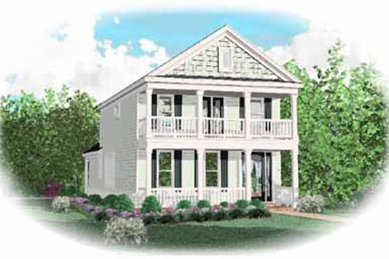 Exterior - Front Elevation for Southern House Plan #81-139 - 3 bed, 3.5 bath