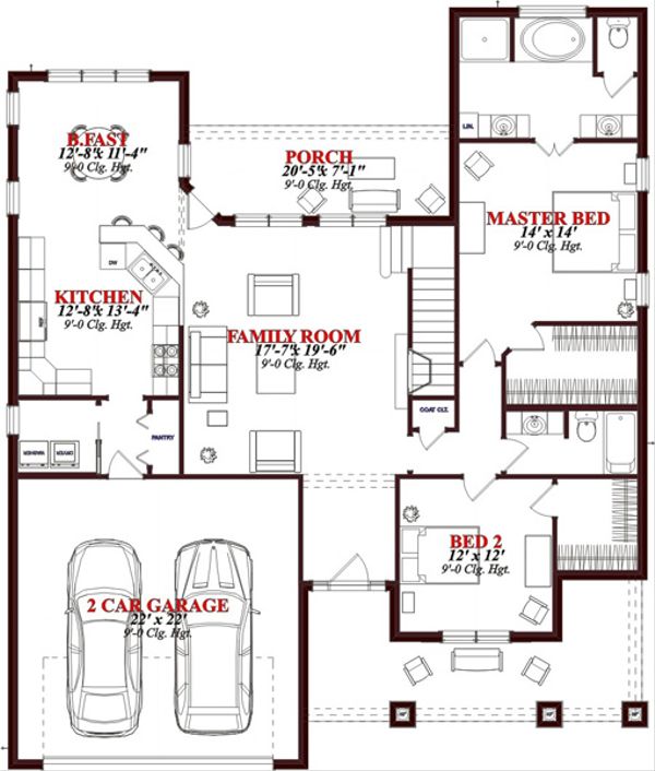 European Floor Plan - Main Floor Plan #63-316
