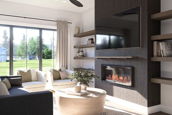 Interior - Family Room for Farmhouse House Plan #455-750 - 3 bed, 2.5 bath