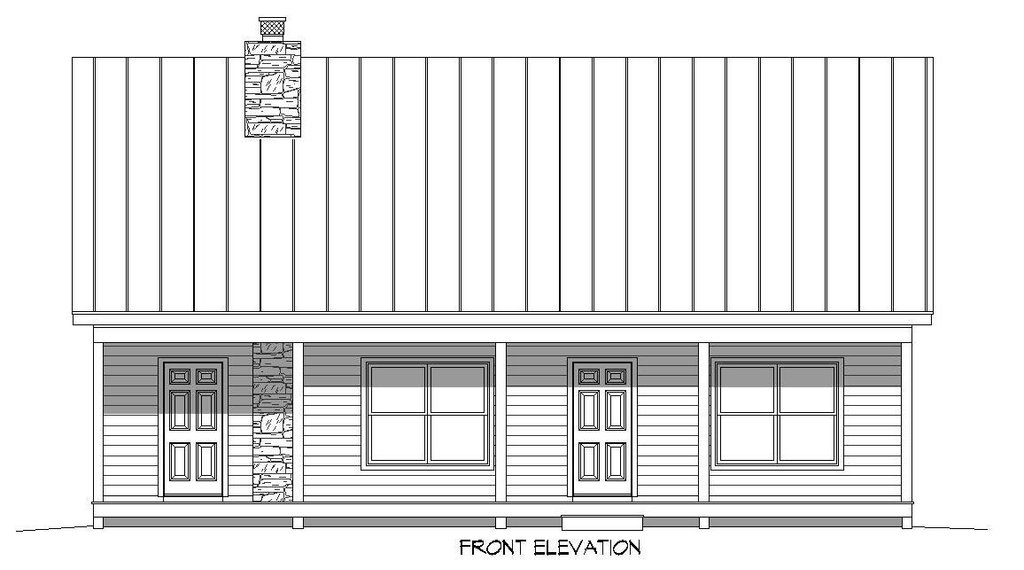 Exterior - Front Elevation 5 for Country House Plan #932-1426 - 1 bed, 2 bath