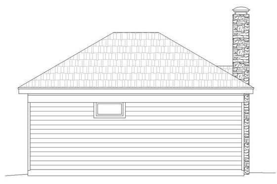 Exterior - Rear Elevation for Country House Plan #932-114, 1 bath