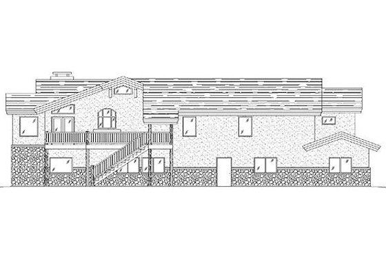 Exterior - Rear Elevation for Traditional House Plan #5-219 - 4 bed, 3.5 bath