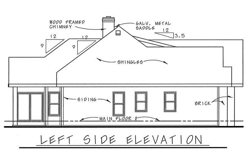 Architectural House Design - Exterior - Other Elevation for Traditional House Plan #20-1394 - 2 bed, 2 bath