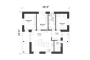 Modern Style House Plan - 3 Beds 1 Baths 1129 Sq/Ft Plan #538-13 