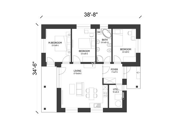 Modern Floor Plan - Main Floor Plan #538-13