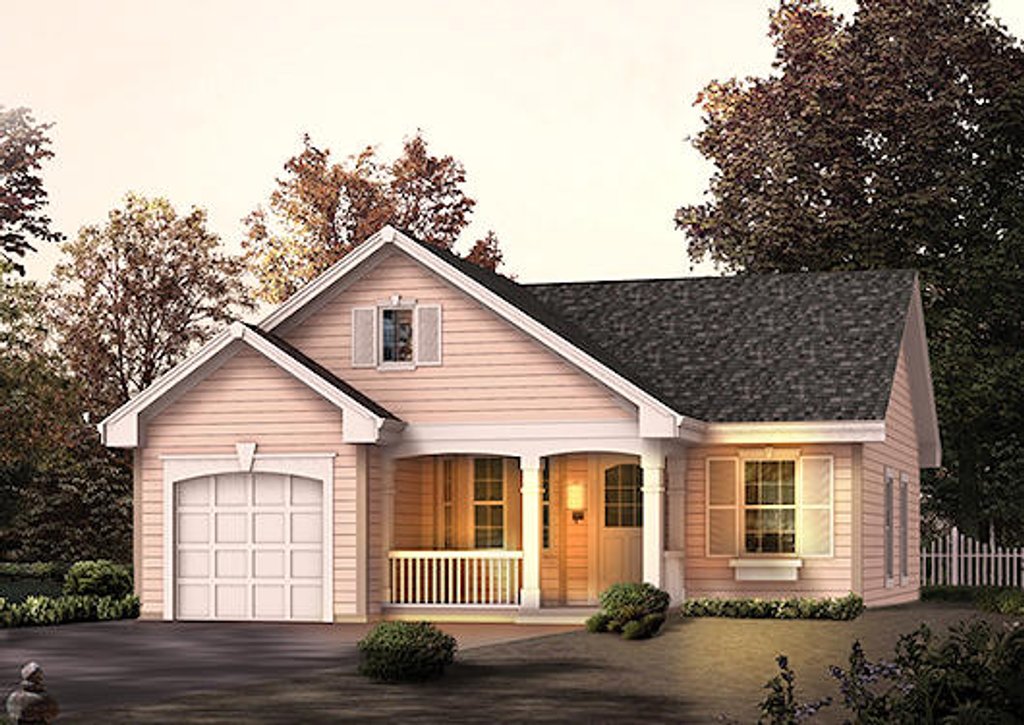 Cottage Style House Plan - 2 Beds 1 Baths 888 Sq/Ft Plan #57-314