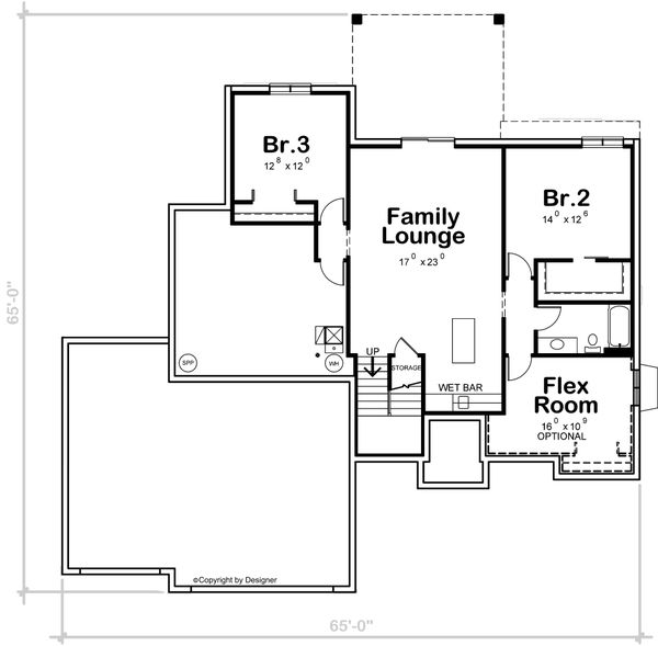 Home Plan - Contemporary Floor Plan - Lower Floor Plan #20-2461