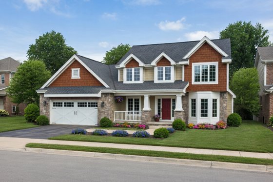 Exterior - Front Elevation for Craftsman House Plan #20-2416 - 3 bed, 2.5 bath