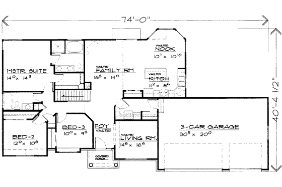 Floor Plan - Main Floor for Traditional House Plan #308-146 - 5 bed, 3.5 bath