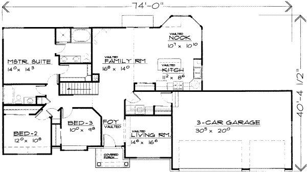Floor Plan - Main Floor for Traditional House Plan #308-146 - 5 bed, 3.5 bath