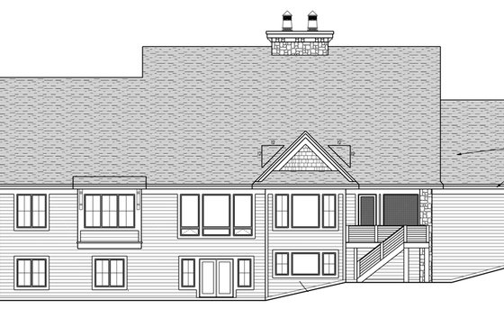 Exterior - Rear Elevation for Cottage House Plan #51-564 - 4 bed, 3.5 bath